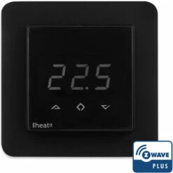 Heatit Z-Wave Thermostat Schwarz Für Elktrische Fußbodenheizung Temperaturregler Heizungssteuerung