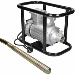 ECD Germany Elektro Betonrüttler 1500W/2 PS Mit Ø45mm Rüttelflasche 2840U/min - Mit Tragegriff / 6m Schlauch - Stahl - Einhand Flaschenrüttler Innenrüttler Handrüttler Rüttler Betonverdichter Vibrator