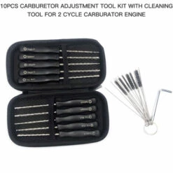 HAPPYSHOPPING 10PCS Vergaser-Einstellwerkzeug-Kit Mit Reinigungswerkzeug Für 2-Zyklen-Vergaser-Motor Vergaser-Tuning-Einstellwerkzeug,Schwarzes Silber -Motoren für Gartenwerkzeug Verkäufe 38636906 5