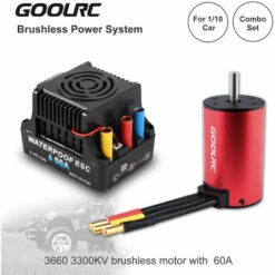 GOOLRC 3660 3300KV Brushless Motor 60A Brushless ESC Elektronischer Geschwindigkeitsregler Mit BEC Fur 1/10 RC Car Crawler