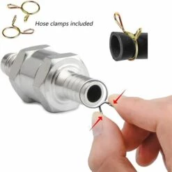 THSINDE 2Pcs Rückschlagventil, 8MM Aluminium Kraftstoff Rückschlagventil, Kraftstoffregelventil, Für Benzin Diesel Vergaser Niederdruck Kraftstoffsysteme -Motoren für Gartenwerkzeug Verkäufe 42552537 4