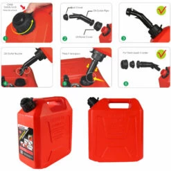 HAPPYSHOPPING Auslaufsicherer 10L Benzinkanister Tragbares Design Mit Automatischer Abschaltung Antistatischer Polyethylen-Kunststoff-Benzineimer Mit Staubschutz & Kindersicherung,10l. -Motoren für Gartenwerkzeug Verkäufe 46301507 3