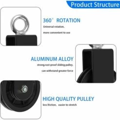 TINOR Kabelrolle, Gewichtheberrolle Mit Aufhängegurt Und Karabiner, Einzelne Riemenscheibe, Drehbare Heberolle (2 Stück) -Motoren für Gartenwerkzeug Verkäufe 53051989 4