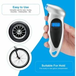 Digitales Reifendruckmessgerät, Tragbares Großes 150-Psi-Display Mit Hintergrundbeleuchtung, Hochpräzise Reifendrucküberwachung, Geeignet Für Autos, Lastwagen Und Fahrräder, Silver-Betterlife -Motoren für Gartenwerkzeug Verkäufe 54099203 5