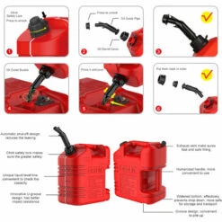 ASUPERMALL Auslaufsicherer 10-Liter-Benzinkanister, Tragbarer Antistatischer Benzineimer Mit Automatischer Abschaltung Und Kindersicherung -Motoren für Gartenwerkzeug Verkäufe 54367749 3