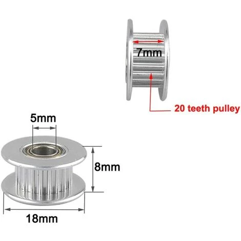 TINOR 10 Stück Prime GT2 Umlenkrolle 20 Zähne 5 Mm Bohrung, GT2 Umlenkrolle Aus Aluminiumlegierung Mit Doppeltem Kugellager, Für 3D-Drucker 6 Mm Breiter Zahnriemen 4 TINOR 10 Stück Prime GT2 Umlenkrolle 20 Zähne 5 Mm Bohrung, GT2 Umlenkrolle Aus Aluminiumlegierung Mit Doppeltem Kugellager, Für 3D-Drucker 6 Mm Breiter Zahnriemen – Bild 2