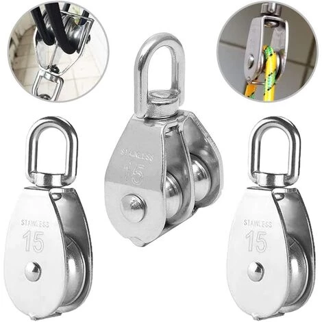 LITZEE 3 STÜCKE Edelstahl-Doppelriemenscheibe, Schwenk-Doppelriemenscheibe, Heberiemenscheibe, Laderolle, Edelstahlriemenscheibe, Einzelblockriemenscheibe, Edelstahl-Einzelriemenscheibe, Heberiemenscheibe M15 3 LITZEE 3 STÜCKE Edelstahl-Doppelriemenscheibe, Schwenk-Doppelriemenscheibe, Heberiemenscheibe, Laderolle, Edelstahlriemenscheibe, Einzelblockriemenscheibe, Edelstahl-Einzelriemenscheibe, Heberiemenscheibe M15