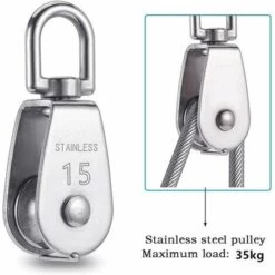 LITZEE 4 Stück Umlenkrolle Für Kabel, 15 Mm, Edelstahl, Kletterrolle, Laderollenrolle -Motoren für Gartenwerkzeug Verkäufe 55917951 2