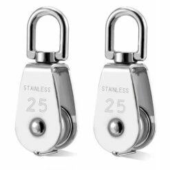 LITZEE 2 Stück 304 Edelstahl Riemenscheibe M25 Heberolle Laderolle