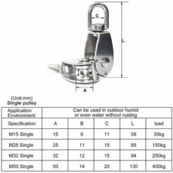 LITZEE 2 Stück 304 Edelstahl Riemenscheibe M25 Heberolle Laderolle 9 LITZEE 2 Stück 304 Edelstahl Riemenscheibe M25 Heberolle Laderolle -Motoren für Gartenwerkzeug Verkäufe 55918040 3