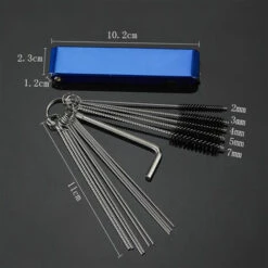 LIFCAUSAL Jet-Reinigungsbürsten, Vergaser-Reiniger, 15 Nylonbürsten Und Reinigungsnadeln + Reinigungsdrähte-Set + Sechskantschlüssel -Motoren für Gartenwerkzeug Verkäufe 57342844 3