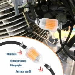 BARES Motorcycle Fuel Filter - Universal Fuel Filter 4 Pieces Motorcycle Fuel Filter 8mm + 3M Fuel Line + 10 Pieces Hose Clamp For Motorcycle Scooters, Lawn Mowers, Engine -Motoren für Gartenwerkzeug Verkäufe 59040217 5