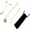 BARES Candle Accessory Set, 3 In 1 Candle Accessory Tool Set With Candle Wick Trimmer, Candle Extinguisher, Candle Wick Soaker, Christmas Gift Bag (Gold)