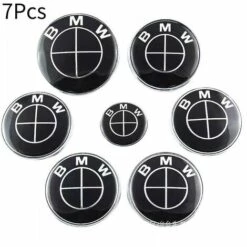 7-teilige Auto-Radabdeckung, Auto-Standard 82/73 Mm + Lenkrad-Standard 45 Mm + Bmw-Logo 68 Mm Räder Mittelradabdeckung Felgenlogo Felgenabzeichen-kGröße THSINDE