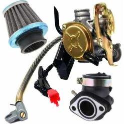 THSINDE Vergaser Fit Für GY6 50CC 49CC 4 Takt Roller Taotao Motor 18mm Vergaser Ansaugkrümmer Luftfilter,Silber -Motoren für Gartenwerkzeug Verkäufe 59742824 3
