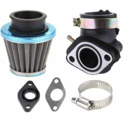 THSINDE Vergaser Fit Für GY6 50CC 49CC 4 Takt Roller Taotao Motor 18mm Vergaser Ansaugkrümmer Luftfilter,Silber -Motoren für Gartenwerkzeug Verkäufe 59742824 4