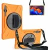 Hülle Für Samsung Galaxy Tab S8 Plus 2022 (sm-x800/x806) / S7 Fe 12.4 2021 (sm-t730/t733) Mit Displayschutzfolie, Drehbarem Ständer Und Riemen, Stoßfest C Orange -thsinde -Motoren für Gartenwerkzeug Verkäufe 60860121 1