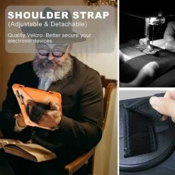 Hülle Für Samsung Galaxy Tab S8 Plus 2022 (sm-x800/x806) / S7 Fe 12.4 2021 (sm-t730/t733) Mit Displayschutzfolie, Drehbarem Ständer Und Riemen, Stoßfest C Orange -thsinde -Motoren für Gartenwerkzeug Verkäufe 60860121 5