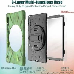 Hülle Für Samsung Galaxy Tab S8 Plus 2022 (sm-x800/x806) / S7 Fe 12.4 2021 (sm-t730/t733) Mit Displayschutzfolie, Drehbarem Ständer Und Riemen, Stoßfest C Camouflage -Thsinde -Motoren für Gartenwerkzeug Verkäufe 60860159 3