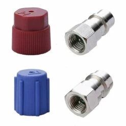 THSINDE Satz Von 2 A/C R-12 Bis R-134a Low/High Side Retrofit Conversion Adapter Fitting Caps Kit Air