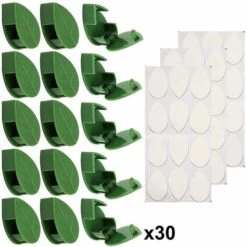 THSINDE 30 Stück Pflanzenkletterwandbefestigungsclips Mit 36 Stück Acrylklebeaufkleber Pflanzenfixierer Unsichtbare Wandreben Befestigungsclips Selbstklebender Haken Pl