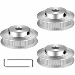 DECKON Zahnriemenscheibe, 3-teilige Aluminium-Zahnriemenscheibe, Geeignet F��r 3D-Drucker, Zahnriemenscheiben Mit 60 Z?hnen Haben Eine Anti-Backlash-Funktion Und Zahnriemenscheiben Haben 2 Sechskantschl��ssel