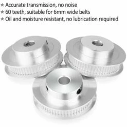 DECKON Zahnriemenscheibe, 3-teilige Aluminium-Zahnriemenscheibe, Geeignet F��r 3D-Drucker, Zahnriemenscheiben Mit 60 Z?hnen Haben Eine Anti-Backlash-Funktion Und Zahnriemenscheiben Haben 2 Sechskantschl��ssel -Motoren für Gartenwerkzeug Verkäufe 66980485 4