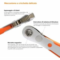 PEDY Set Di Chiavi A Cricchetto Di 16+1 Pezzi, Ruota A Cricchetto Con 36 Denti, Impugnatura Da Allenamento Reversibile- HRSB1A -Motoren für Gartenwerkzeug Verkäufe 66992492 4