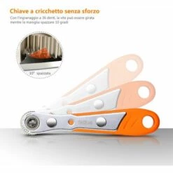 PEDY Set Di Chiavi A Cricchetto Di 16+1 Pezzi, Ruota A Cricchetto Con 36 Denti, Impugnatura Da Allenamento Reversibile- HRSB1A -Motoren für Gartenwerkzeug Verkäufe 66992492 5