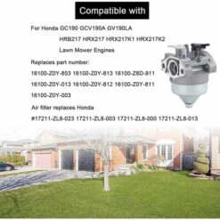 THSINDE GCV190 Vergaser-Kit Für Honda GC190 GCV190A GV190LA HRB217 HRX217 HRX217K1 HRX217K2 Rasenmähermotoren Ersetzen 6100-Z0Y-813 16100-Z0Y-812 16100-Z0Y-811 16100-Z0Y-003 -Motoren für Gartenwerkzeug Verkäufe 67644788 4