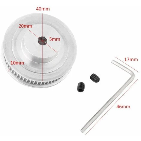 MONLY GT2 Aluminium-Zahnriemenscheiben 60 Zähne – Pro – 5 Mm Bohrung – Für 3D-Drucker 4 MONLY GT2 Aluminium-Zahnriemenscheiben 60 Zähne – Pro – 5 Mm Bohrung – Für 3D-Drucker – Bild 2