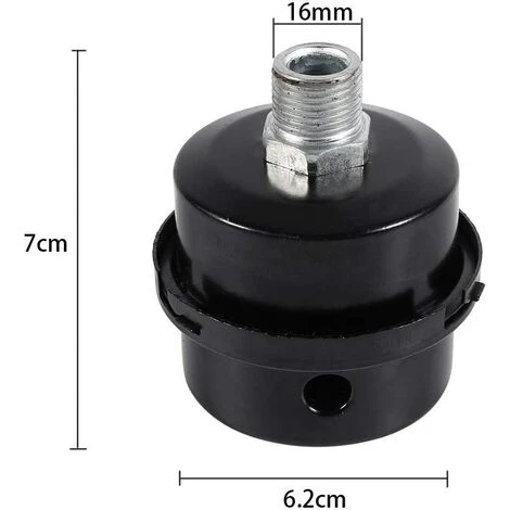 TINOR 2 Stück Luftkompressor-Schalldämpferfilter, 3/8 "16 Mm Außengewinde, Metallgehäuse, Luftkompressor-Schalldämpferfilter, Metall-Einlassfilter-Schalldämpfer Für Luftkompressorkessel(16mm) 5 TINOR 2 Stück Luftkompressor-Schalldämpferfilter, 3/8 "16 Mm Außengewinde, Metallgehäuse, Luftkompressor-Schalldämpferfilter, Metall-Einlassfilter-Schalldämpfer Für Luftkompressorkessel(16mm) – Bild 3