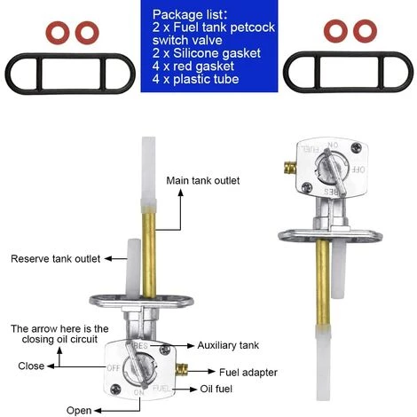 JOORRT 2 STÜCKE Benzinhahn Aluminiumlegierung Antiseptischer Benzin-Kraftstoffschalter 6 JOORRT 2 STÜCKE Benzinhahn Aluminiumlegierung Antiseptischer Benzin-Kraftstoffschalter – Bild 4