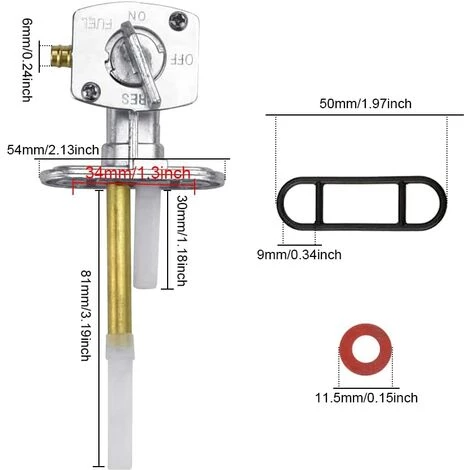JOORRT 2 STÜCKE Benzinhahn Aluminiumlegierung Antiseptischer Benzin-Kraftstoffschalter 7 JOORRT 2 STÜCKE Benzinhahn Aluminiumlegierung Antiseptischer Benzin-Kraftstoffschalter – Bild 5