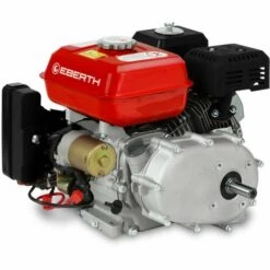 EBERTH 6,5 PS 4,8 KW Benzinmotor Standmotor Kartmotor Antriebsmotor Mit Ölbadkupplung, 20 Mm Ø Welle, E-Start Inkl. 7ah Batterie, Ölmangelsicherung, 1 Zylinder, 196 Ccm Hubraum, 4-Takt, Luftgekühlt, Industriemotor Mit Kupplung, Rot